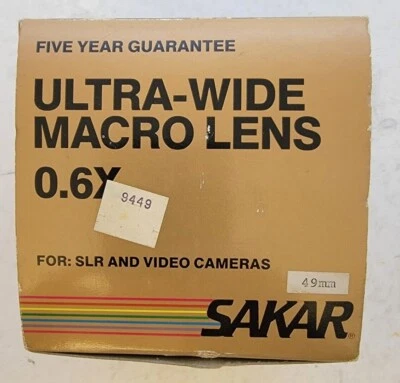SAKAR Ultra-Wide Angle Macro 0.6x Video Lens With 49mm For SLR and Video Cameras - Image 1 of 4