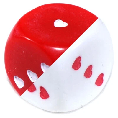 Heart Spot Dice x5 *  Red & White Love Hearts Hen Party Games - Image 1 of 2
