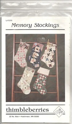 THIMBLEBERRIES MEMORY STOCKINGS SEWING PATTERN VINTAGE - Image 1 of 2