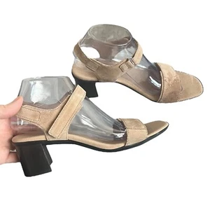 Munro Denise Li Wildleder-Sandalen klobiger Absatz beige Klettverschluss 9M - Bild 1 von 6