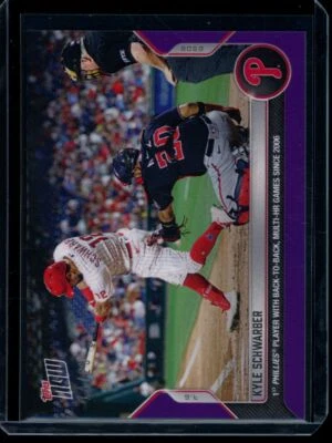 2022 Topps Now #479 Kyle Schwarber Purple Parallel Card #d 14/25 - Image 1 of 2