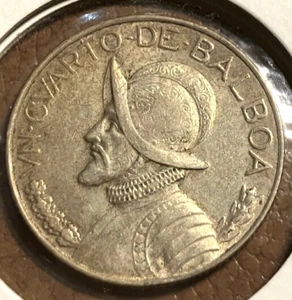 elf Panama 1/4 Balboa 1947 (P) Silver Philadelphia Mint pn47 - Picture 1 of 2