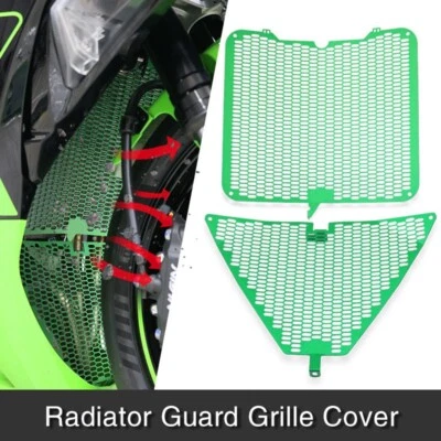 Motorcycle Green Radiator Grille Guard Cover For Kawasaki ZX6R ZX-6R 2019-2025 - Image 1 of 4