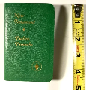 Gideons International pocket size Bible New Testament Psalms Proverbs Green Cvr - Picture 1 of 9