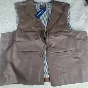 Gilet in vera pelle Bradford Exchange John Wayne ispirato al Duca taglia XXXL NUOVO CON ETICHETTE - Foto 1 di 14