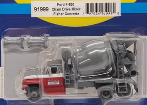 FISHER CONCRETE REDI-MIX CONCRETE FORD DELIVERY TRUCK w/DETAILS HO Scale RTR NEW - Picture 1 of 11