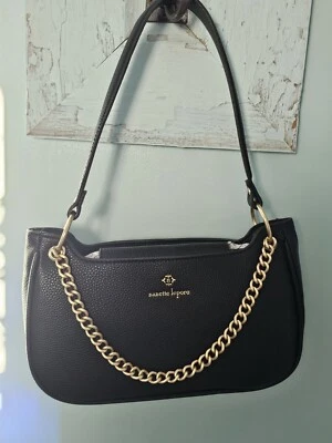 Bolso de Hombro Nanette Lepore AISHA BAGUETTE SÓLIDO CON BOTÍN DE CADENA 28720439 NEGRO Foto 1 de 4
