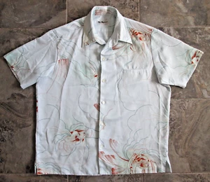 Camicia uomo vintage Tori Richard anni 70 poliestere discoteca hippy blu spiaggia hawaiana - Foto 1 di 7