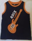 Gymboree blue top w/ orange guitar Rock camp Sz 5 sleeveless tank