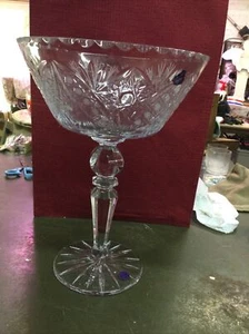 Vintage Large Russian Crystal Pedestal Bowl Dessert Compote Centerpiece 13” - Picture 1 of 8