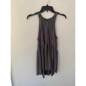 POL Womens Medium Babydoll Tank Top Sleeveless Tunic Lace Trim  Boho muave Soft - Picture 1 of 8