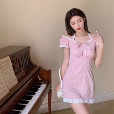 Pink Lace Barbie Lolita Style Doll Bodycon Kawaii Y2K Dress Size XXS - Pre Owned - Image 1 of 4