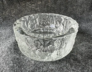 Davidson Brama Clear Heavy Glass Bark Candy Bowl  Mid Century Art Luna Bowl - Picture 1 of 22