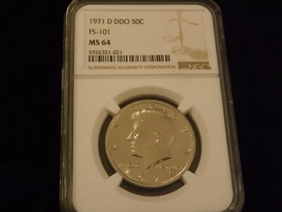 1971  50 C       DDO     Half Dollar         NGC   MS 64 - Image 1 of 2