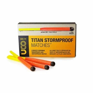 Titan Stormproof Matches 25 A prueba de viento Impermeable 100 Parches/8Strikers Lote/4 - Imagen 1 de 2