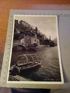 145176 bella cartolina dI NESSO LAGO DI COMO UOMO E BARCA DA PESCA - Picture 1 of 1