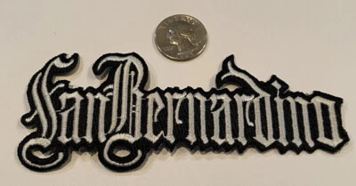 San Bernardino DE COLECCIÓN BORDADO Hierro Sobre Parche (BLANCO) 5"x 2"" ¡Hermoso!! Foto 1 de 3