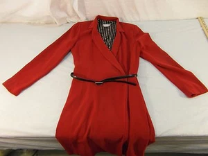 Erwachsene Damen Liz Claiborne rot braun hellbraun Punkte Party Klasse Event Kleid 30965 - Bild 1 von 12