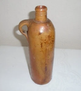 Botella rústica alemana vintage/antigua de gres esmaltado con sal - Imagen 1 de 15