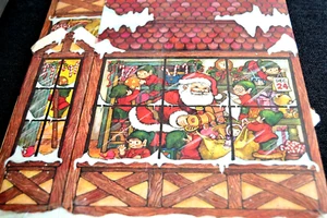 Christmas Gift Boxes SANTA'S WORKSHOP 8"x2.5"x8.5" 2 Vtg HALLMARK Pic "N" Save - Picture 1 of 3