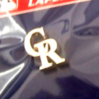 Colorado Rockies CR logo pin shiny silver MLB c45060