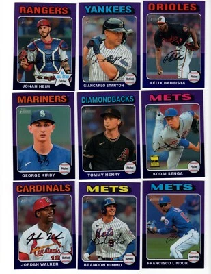 2024 Topps Heritage Chrome Purple Refractor Parallel Singles Stars RC You Pick - Image 1 of 4