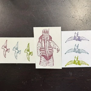 Zettiology Rubber Stamps Cling Mount-Winged Creatures & Crowned Elephant -Choice - Bild 1 von 9
