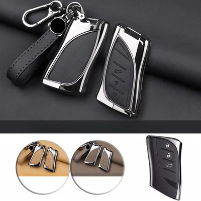 For Lexus IS UX ES LS NX RX LC500 ES300h Zinc Alloy Leather Car Key Case Cover - Image 1 of 4