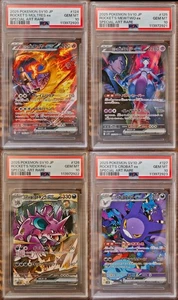 PSA10 Team Rocket's Moltres Mewtwo Nidoking Crobat SAR SEQ set SV10 Pokemon - Picture 1 of 9