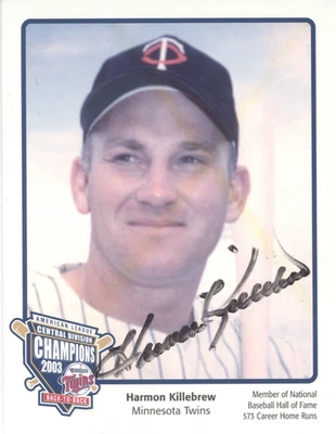 Harmon Killebrew - Minnesota Twins Autograph 4x5 Team Issued Photo JSA Authentic - Image 1 of 4