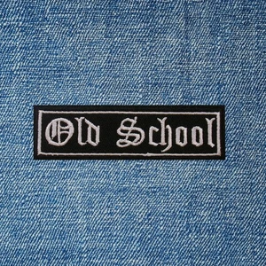 Old School Patch Embroidered Iron On Sew On Biker Rocker Vest Jacket Badge - Picture 1 of 16