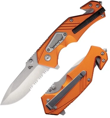 Black Fox Demand Rescue Folding Knife 3.38" Stainless Blade Aluminum Handle - Image 1 of 3