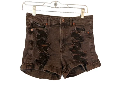 American Eagle Mujer Negro Mamá Puño Corto Envejecido Elástico Talla 4 Foto 1 de 4