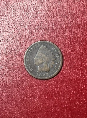 1887 Indian Head Cent Good Condition USA One Penny Nice Date FAST SHIPPING #87K - Image 1 of 2
