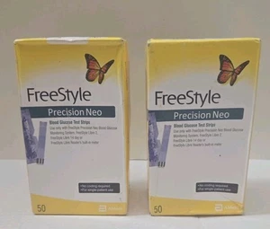 200 FreeStyle Precision Neo Blood Glucose Test Strips ( 50 CT x 4) EXP 09/30/25 - Picture 1 of 2