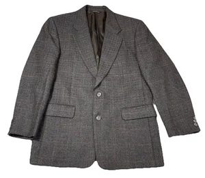 Alan Flusser Blazer Uomo 40R Cappotto Tuta Giacca Marrone 2 Bottoni 100% Alpaca - Foto 1 di 10