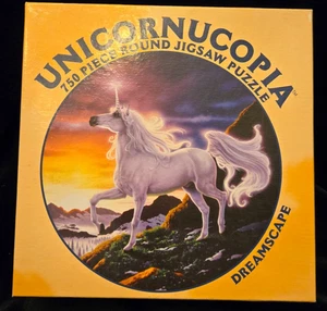 Ceaco Unicornucopia Dreamscape 750 Piece Round Puzzle New Sealed - Picture 1 of 3