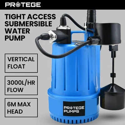 PROTEGE Grey Water Submersible Pump Tight Access Sump Vertical Float Pit Clean - image 1 of 4