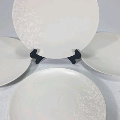 Juego de 4 platos de cena de piedra pómez Oneida Roseto 11" blanco con estampado floral - COMO NUEVO Foto 1 de 4