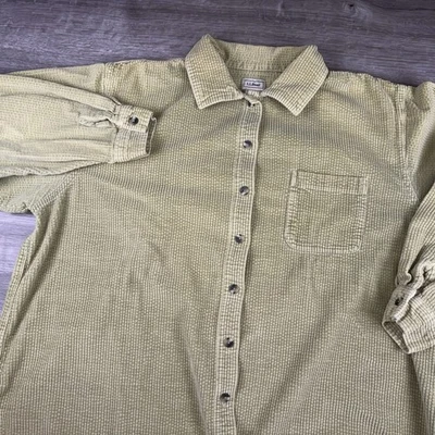 Vintage L.L. Bean Corduroy Shirt Women's Size XXL / 2X Pistachio 0-UQ37 Cotton - Image 1 of 4