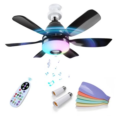 Ventilatore a Soffitto con Luce e Telecomando – con Speaker Bluetooth – Nero - Immagine 1 di 4