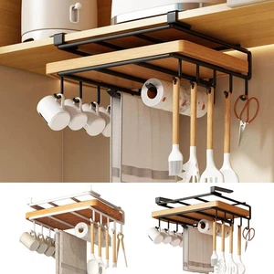 10Hook,Mug Cup Rack Holder Under Shelf Kitchen Cabinet Hanger Wardrobe Organiser - Picture 1 of 14