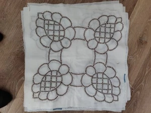 Vintage Quilts Cross Stitch Finished 18"Blocks Completed w/ Sq material pcs sewn - Picture 1 of 12