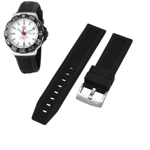 22mm Black Rubber Watch Strap For Tag Heuer Formula 1 BT0717 WAH1111 - Picture 1 of 6