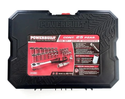 Powerbuilt 25pc Socket Set SAE & Metric 941108M - Image 1 of 3