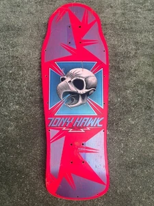 Original 80’s Powell Peralta Tony Hawk Skateboard Deck OG Pink Bones - Picture 1 of 7