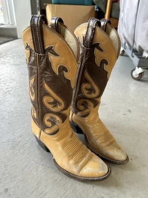 Botas de Vaquero Tony Lama Para Mujer De Colección Talla 6 B Western Incrustación Vaquera EE. UU. Raras Foto 1 de 4