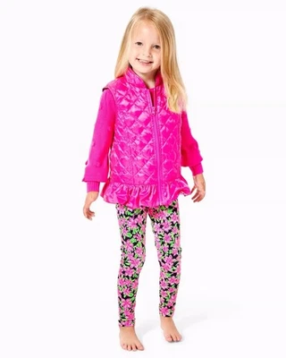 Chaleco Reversible Lilly Pulitzer Niña Rosa y Floral Melanie Talla L 8-10 Volantes Foto 1 de 4