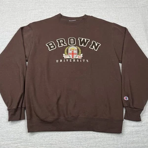 Champion ECO Fleece Vintage Embroidered Brown University crew neck Medium - Picture 1 of 6