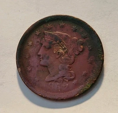1852 Braided Hair Early Copper Large Cent - Image 1 of 2